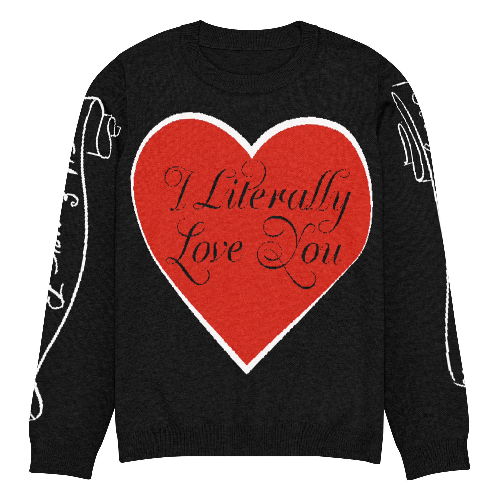 I literally love you  Knitted crew neck sweater - Image 5
