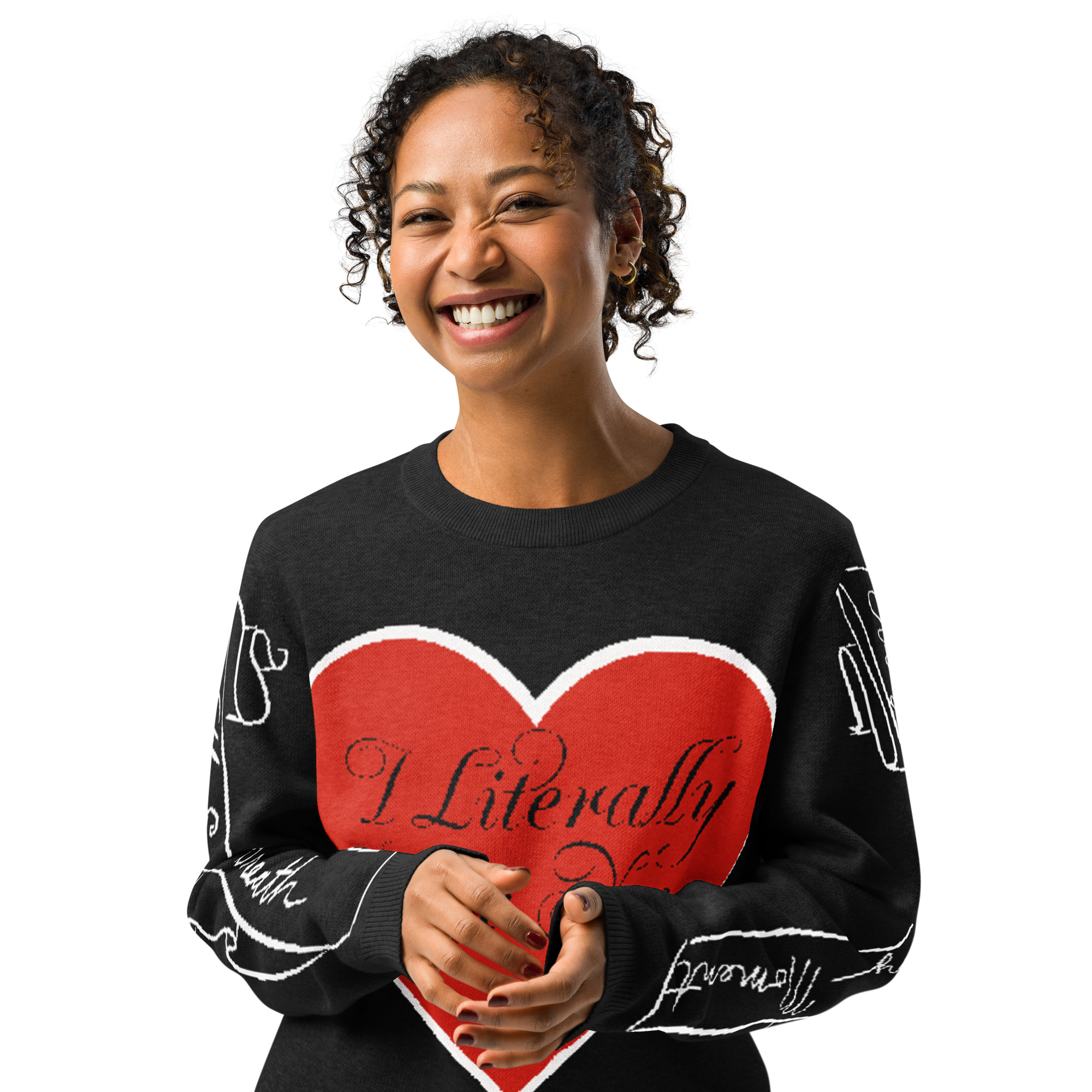 I literally love you  Knitted crew neck sweater - Image 2